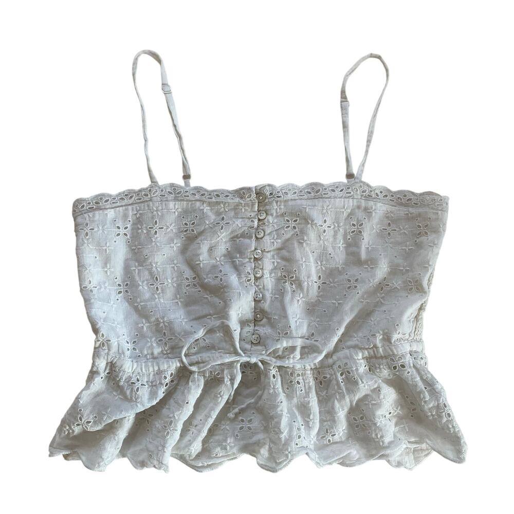 Aerie Peplum Crop Tank, 100% Cotton, Size Small
